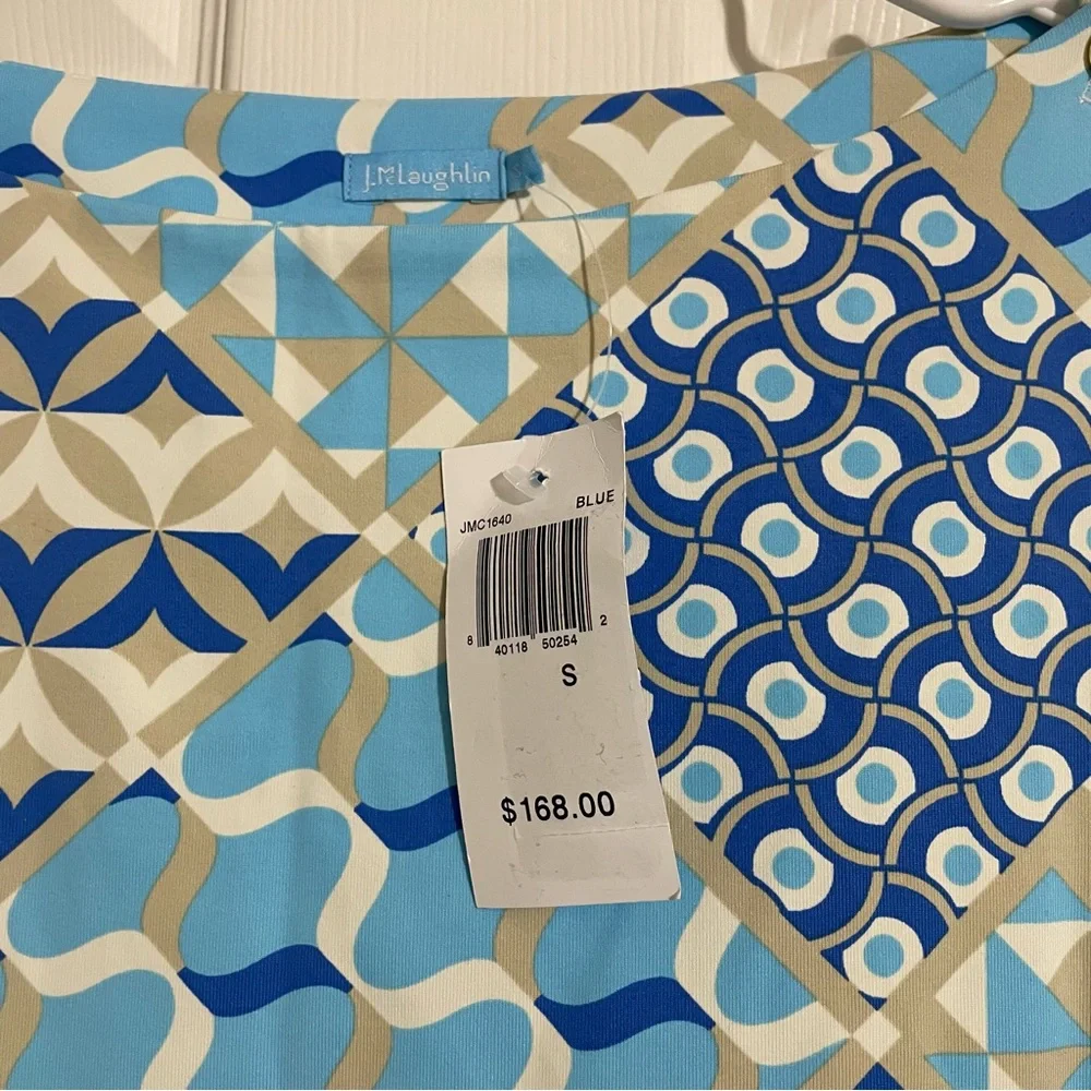 NWT J. McLaughlin Catalina Cloth Wavesong Geo Print Signature T-Shirt - Picture 3 of 3